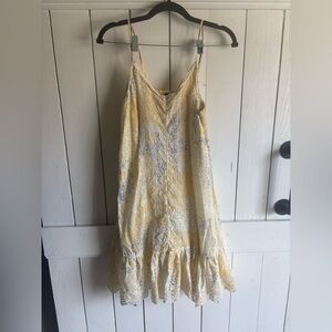 Rachel Zoe Yellow and Cream Patterned Mini Dress
